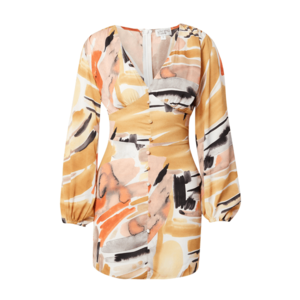 In The Style Rochie tip bluză portocaliu caisă / alb / galben muștar / negru / portocaliu somon imagine