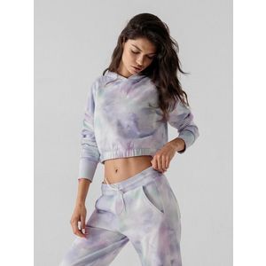 Bluză crop top tie dye cu glugă pentru femei imagine