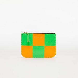 Comme des Garçons Fluo Squares Wallet Orange/ Green imagine