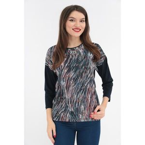 Bluza din jerse fin cu print abstract multicolor imagine