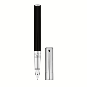 260204 Fountain Pen D-Inital Black-Chrome imagine