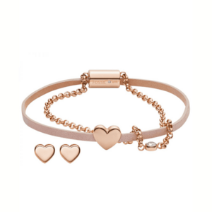 JF03051791 Gift Set Ladies' Bracelet and Stud Earrings Heart imagine