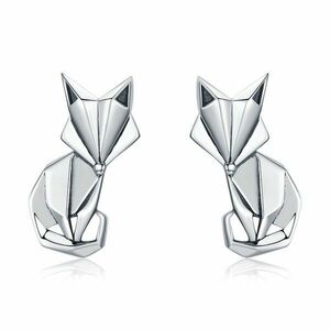 Cercei din argint Origami Fox imagine