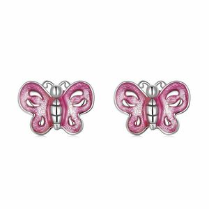 Cercei din argint Pink Butterfly Mini imagine