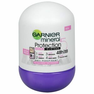Garnier Antiperspirant roll-on mineral pentru femei 5 Protection Cotton Fresh 48h, 50 ml imagine