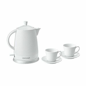 Concept Ceainic ceramic de 1, 5 litri, cu două cești și farfurioare GRATUIT - RK-0040 imagine