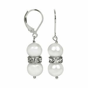 JwL Luxury Pearls Cercei eleganți cu perle reale albe și cristale JL0278 imagine