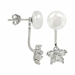 JwL Luxury Pearls Cercei două fețe din argint cu perlă reală albă și zirconiu JL0281 imagine