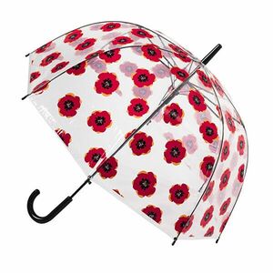 Blooming Brollies Umbrelă transparentă cu tijă pentru femei Clear Dome Stick With A Poppy Design POESPOP imagine
