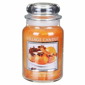 Village Candle Lumânare parfumată în portocaliu de sticlă și scorțișoară (Orange Cinnamon) 645 g imagine