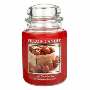 Village Candle Lumânare parfumată în sticlă Căpșuni proaspete (Fresh Strawberries) 645 g imagine