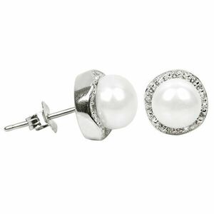 JwL Luxury Pearls Cercei din argint cu perlă reală și cristale JL0290 imagine