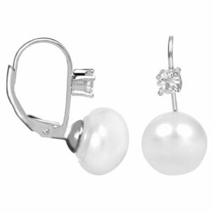 JwL Luxury Pearls Cercei de argint cu perla alba si cristal JL0400 imagine