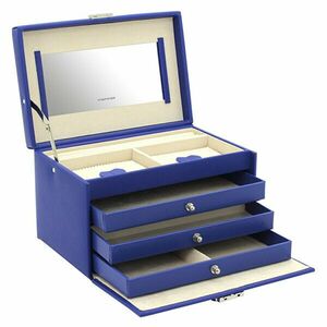 Friedrich Lederwaren Casetă de bijuterii albastră Jolie 23256-50 imagine