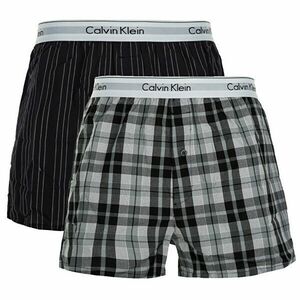Calvin Klein 2 PACK - boxeri pentru bărbați NB1396A-JKZ Ryan Stripe Deep Well/Hickory Plaid Black S imagine