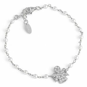 Amen Brățară de argint cu zirconi și perle BRBBZ de înger imagine