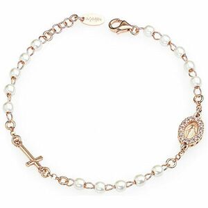 Amen Pink aur placat cu bratara de argint cu rozariu BRORBZ-M3 perle si zirconi imagine