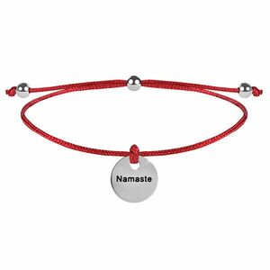 Troli Brățară șnur charm - Namaste roșie/ oțel imagine