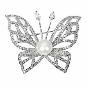 JwL Luxury Pearls Broșă Fluture cu perlă reală și cristale JL0507 imagine