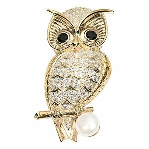 JwL Luxury Pearls Owl broșă de aur cu perle autentice și cristale JL0509 imagine