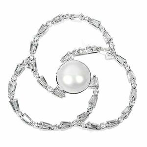 JwL Luxury Pearls Pearl Shamrock broșă cu cristale JL0519 imagine