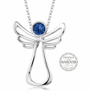 Levien Colier Înger cu cristal albastru Swarovski Guardian Angel imagine