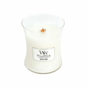 WoodWick Vază cu lumânări parfumate Teak alb 275 g imagine