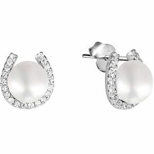 JwL Luxury Pearls Cercei din potcoavă din argint cu perle reale și zirconuri JL0585 imagine