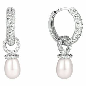 JwL Luxury Pearls Cercei cu cercei multifuncționale din argint cu perlă dreaptă și zirconiu JL0592 imagine