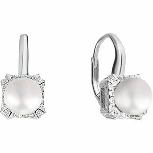 JwL Luxury Pearls Cercei din argint cu perlă albă și zirconii JL0594 imagine