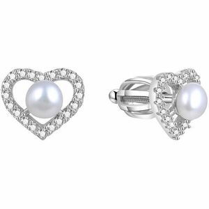 Beneto Cercei de inimă din argint cu adevărată perlă AGUP1659PS imagine