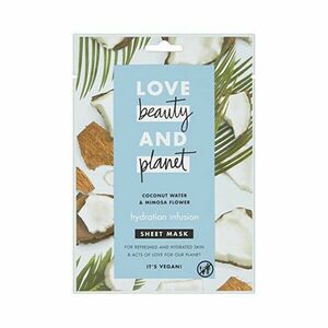 Love Beauty and Planet Mască de față hidratantă textilă cu apă de nucă de cocos și flori de mimoză (Hydration Infusion Sheet Mask) 1 buc imagine