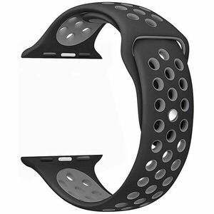 4wrist Curea din silicon Apple Watch - Black / Gri 42/44/45 mm imagine