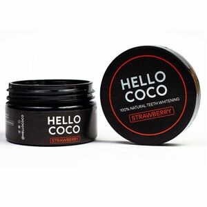 Hello Coco Carbon activat pentru albirea dinților cu aromă de căpșuni 100 % Natural Teeth Whitening STRAWBERRY 30 g imagine