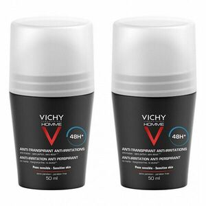 Vichy Deodorant pentru pielea sensibilăHomme 48H Deo roll-on(Anti-Transpirant Extra Sensitive ) 2 x 50 ml imagine