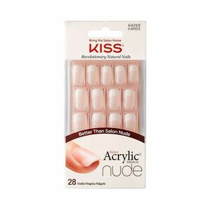 KISS Unghii acrilice - manichiură franceză cu aspect natural Salon Acrylic French Nude 64268 28 buc imagine