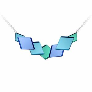 Preciosa Colier netradițional din oțel Fragmentum cu cristal albastru 7374 67 imagine