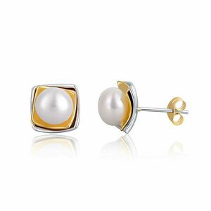 JwL Luxury Pearls Cercei din argint bicolori cu perlă adevărată JL0622 imagine