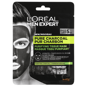 L´Oréal Paris Mască textilă pentru bărbați Men Expert Pure Charcoal (Purifying Tissue Mask) 30 g imagine