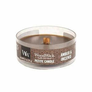 WoodWick Lumânare aromatică mică cu fitil din lemn Amber and Incense 31 g imagine