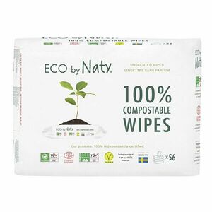 Eco by Naty ECO vlhčené ubrousky Naty bez vůně - pro citlivou pokožku - výhodné balení (3 x 56 ks) imagine