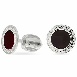 Praqia Jewellery Cercei mici din argint cu un centru negru NA5333 imagine