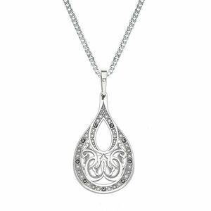 Praqia Jewellery Colier elegant din argint Lacrimă cu cristale KO2008_CU050_45 (lanț, pandantiv) imagine