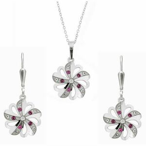 Praqia Jewellery Set frumos de bijuterii cu cristale KO2097_NA1035 (lanț, pandantiv, cercei) imagine