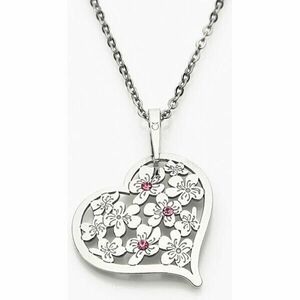 Praqia Jewellery Colier de argint cu cristal Flowering Heart KO5027JP (lanț, pandantiv) imagine