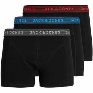 Jack&Jones 3 PACK - boxeri pentru bărbați JACWAISTBAND 12127816 Asphalt Hawaian ocean & Fiery red XXL imagine