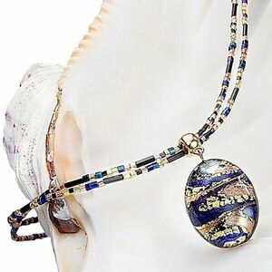 Lampglas Colier excepțional pentru femei EgyptianQueen cu perla Lampglas cu aur de 24 de carate NP28 imagine