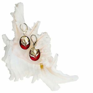 Lampglas Cercei eleganți Red Sea din perle Lampglas cu aur de 24 de carate EP25 imagine