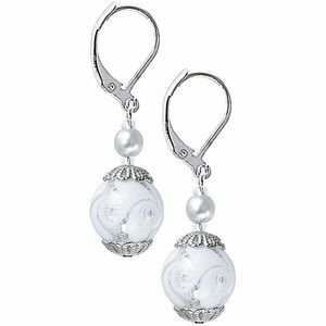 Lampglas Cercei eleganți WhiteRomance cu argint pur în perle Lampglas EV1 imagine