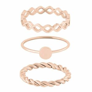 Troli Set de inele din oțel placate cu aur roz 60 mm imagine